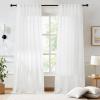 imageNICETOWN NonSeeThrough Sheer Kitchen Curtains 36 inches Long 2 Panels Privacy Rod Pocket amp Back Tab Short Window Treatments Light Filtering Drapes for BathroomKitchen Off White W52 x L36Off White