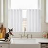 imageNICETOWN NonSeeThrough Sheer Kitchen Curtains 36 inches Long 2 Panels Privacy Rod Pocket amp Back Tab Short Window Treatments Light Filtering Drapes for BathroomKitchen Off White W52 x L36White