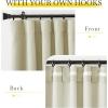 imageNICETOWN Room Darkening Bedroom Curtains 84 inches Long Pinch Pleated Curtains Faux Linen Blend Light Blocking Noise Canceling Thermal Drapes for Living Room Linen Beige W52 x L84 2 Panels