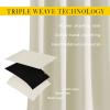 imageNICETOWN Room Darkening Curtains 108 inch Length  Grommet Thermal Insulated Window Treatments Solid Panels for Living RoomBedroomVilla W52 x L108 1 Pair Beige