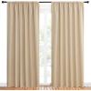 imageNICETOWN Room Darkening Curtains for Bedroom  Triple Weave Home Decoration Thermal Insulated Solid Drapes for Patio Door Biscotti Beige Set of 2 Panels 62 x 84 Inch