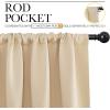imageNICETOWN Room Darkening Curtains for Bedroom  Triple Weave Home Decoration Thermal Insulated Solid Drapes for Patio Door Biscotti Beige Set of 2 Panels 62 x 84 Inch