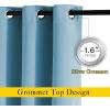 imageNICETOWN Room Darkening Curtains for Living Room Grommet Window Treatment Thermal Insulated Solid Sound Reducing Drapes for Bedroom Teal Blue Set of 2 W52 x L102