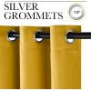 imageNICETOWN Room Darkening Gold Curtains 63 inch Length 2 Panels  Grommet Top Sound Reduction Privacy Faux Silk Satin Thermal Drapes for BedroomLiving Room W52 x L63