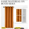 imageNICETOWN Room Darkening Orange Curtains 63 inches Long  Grommet Faux Silk Thermal Drapes Light Reducing Energy Saving Privacy Window Treatments for Bedroom 2 Panels W52 x L63
