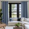 imageNICETOWN Stone Blue Energy Saving Drapes  Grommet Top Thermal Insulated Shades for Yard Door Hall Office Flat Garage  Durable 1 Pair W52 x L95