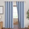 imageNICETOWN Stone Blue Vintage Linen 100 Blackout Curtains for Living Room Thermal Insulated Curtains 84 Long Noise Reducing Window Treatment Drapes for Hall Room 52 Wide Per Panel Set of 2