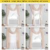 imageNICETOWN Swag Valance for Living Room Farmhouse Waterfall Valance Kitchen Sheer Curtains Country Beaded Curtains for Nursery Baby Bedroom 1 Panel White W59KhakiWhite