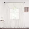 imageNICETOWN Swag Valance for Living Room Farmhouse Waterfall Valance Kitchen Sheer Curtains Country Beaded Curtains for Nursery Baby Bedroom 1 Panel White W59Light Beige