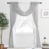 imageNICETOWN Swag Valance for Living Room Farmhouse Waterfall Valance Kitchen Sheer Curtains Country Beaded Curtains for Nursery Baby Bedroom 1 Panel White W59Light GreyWhite