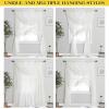 imageNICETOWN Swag Valance for Living Room Farmhouse Waterfall Valance Kitchen Sheer Curtains Country Beaded Curtains for Nursery Baby Bedroom 1 Panel White W59BeigeWhite