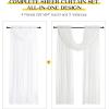 imageNICETOWN Swag Valance for Living Room Farmhouse Waterfall Valance Kitchen Sheer Curtains Country Beaded Curtains for Nursery Baby Bedroom 1 Panel White W59BeigeWhite