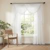 imageNICETOWN Swag Valance for Living Room Farmhouse Waterfall Valance Kitchen Sheer Curtains Country Beaded Curtains for Nursery Baby Bedroom 1 Panel White W59White