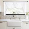 imageNICETOWN Swag Valance for Living Room Farmhouse Waterfall Valance Kitchen Sheer Curtains Country Beaded Curtains for Nursery Baby Bedroom 1 Panel White W59White