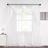 imageNICETOWN Swag Valance for Living Room Farmhouse Waterfall Valance Kitchen Sheer Curtains Country Beaded Curtains for Nursery Baby Bedroom 1 Panel White W59White