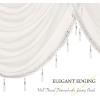 imageNICETOWN Swag Valance for Living Room Farmhouse Waterfall Valance Kitchen Sheer Curtains Country Beaded Curtains for Nursery Baby Bedroom 1 Panel White W59Light Beige