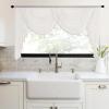 imageNICETOWN Swag Valance for Living Room Farmhouse Waterfall Valance Kitchen Sheer Curtains Country Beaded Curtains for Nursery Baby Bedroom 1 Panel White W59Light Beige