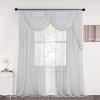 imageNICETOWN Swag Valance for Living Room Farmhouse Waterfall Valance Kitchen Sheer Curtains Country Beaded Curtains for Nursery Baby Bedroom 1 Panel White W59Light Grey