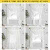 imageNICETOWN Swag Valance for Living Room Farmhouse Waterfall Valance Kitchen Sheer Curtains Country Beaded Curtains for Nursery Baby Bedroom 1 Panel White W59BeigeWhite