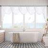 imageNICETOWN Swag Valance for Living Room Farmhouse Waterfall Valance Kitchen Sheer Curtains Country Beaded Curtains for Nursery Baby Bedroom 1 Panel White W59White