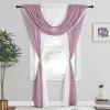 imageNICETOWN Swag Valance for Living Room Farmhouse Waterfall Valance Kitchen Sheer Curtains Country Beaded Curtains for Nursery Baby Bedroom 1 Panel White W59Light PurpleWhite