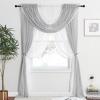 imageNICETOWN Swag Valance for Living Room Farmhouse Waterfall Valance Kitchen Sheer Curtains Country Beaded Curtains for Nursery Baby Bedroom 1 Panel White W59Light GreyWhite