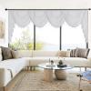 imageNICETOWN Swag Valance for Living Room Farmhouse Waterfall Valance Kitchen Sheer Curtains Country Beaded Curtains for Nursery Baby Bedroom 1 Panel White W59Light Grey