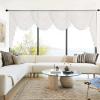 imageNICETOWN Swag Valance for Living Room Farmhouse Waterfall Valance Kitchen Sheer Curtains Country Beaded Curtains for Nursery Baby Bedroom 1 Panel White W59Light Beige