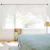imageNICETOWN Swag Valance for Living Room Farmhouse Waterfall Valance Kitchen Sheer Curtains Country Beaded Curtains for Nursery Baby Bedroom 1 Panel White W59Light Beige