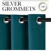 imageNICETOWN Teal Blackout Curtains 84inch Length 2 Panels Set Grommet Chic Thermal Insulated Room Darkening Window Treatments for BedroomLiving Room W52 x L84
