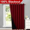 imageNICETOWN Total Shade Patio Door Curtain HeavyDuty Full Light Shading Sliding Door Drape Room Divider Curtain Vertical Blinds for Window1 Panel 70 inches Wide x 63 inches Long GrayBurgundy Red