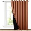 imageNICETOWN Total Shade Patio Door Curtain HeavyDuty Full Light Shading Sliding Door Drape Room Divider Curtain Vertical Blinds for Window1 Panel 70 inches Wide x 63 inches Long GrayBurnt Orange