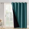 imageNICETOWN Total Shade Patio Door Curtain HeavyDuty Full Light Shading Sliding Door Drape Room Divider Curtain Vertical Blinds for Window1 Panel 70 inches Wide x 63 inches Long GraySea Teal