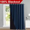 imageNICETOWN Total Shade Patio Door Curtain HeavyDuty Full Light Shading Sliding Door Drape Room Divider Curtain Vertical Blinds for Window1 Panel 70 inches Wide x 63 inches Long GrayNavy