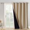 imageNICETOWN Total Shade Patio Door Curtain HeavyDuty Full Light Shading Sliding Door Drape Room Divider Curtain Vertical Blinds for Window1 Panel 70 inches Wide x 63 inches Long GrayBiscotti Beige