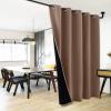 imageNICETOWN Total Shade Patio Door Curtain HeavyDuty Full Light Shading Sliding Door Drape Room Divider Curtain Vertical Blinds for Window1 Panel 70 inches Wide x 63 inches Long GrayCappuccino