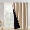 imageNICETOWN Total Shade Patio Door Curtain HeavyDuty Full Light Shading Sliding Door Drape Room Divider Curtain Vertical Blinds for Window1 Panel 70 inches Wide x 63 inches Long GrayBiscotti Beige