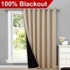 imageNICETOWN Total Shade Patio Door Curtain HeavyDuty Full Light Shading Sliding Door Drape Room Divider Curtain Vertical Blinds for Window1 Panel 70 inches Wide x 63 inches Long GrayBiscotti Beige