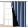 imageNICETOWN Total Shade Patio Door Curtain HeavyDuty Full Light Shading Sliding Door Drape Room Divider Curtain Vertical Blinds for Window1 Panel 70 inches Wide x 63 inches Long GrayStone Blue