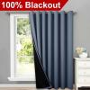 imageNICETOWN Total Shade Patio Door Curtain HeavyDuty Full Light Shading Sliding Door Drape Room Divider Curtain Vertical Blinds for Window1 Panel 70 inches Wide x 63 inches Long GrayStone Blue