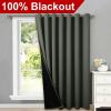 imageNICETOWN Total Shade Patio Door Curtain HeavyDuty Full Light Shading Sliding Door Drape Room Divider Curtain Vertical Blinds for Window1 Panel 70 inches Wide x 63 inches Long GrayDark Mallard