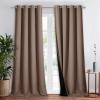 imageNICETOWN Total Shade Patio Door Curtain HeavyDuty Full Light Shading Sliding Door Drape Room Divider Curtain Vertical Blinds for Window1 Panel 70 inches Wide x 63 inches Long GrayCappuccino