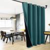 imageNICETOWN Total Shade Patio Door Curtain HeavyDuty Full Light Shading Sliding Door Drape Room Divider Curtain Vertical Blinds for Window1 Panel 70 inches Wide x 63 inches Long GraySea Teal