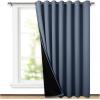 imageNICETOWN Total Shade Patio Door Curtain HeavyDuty Full Light Shading Sliding Door Drape Room Divider Curtain Vertical Blinds for Window1 Panel 70 inches Wide x 63 inches Long GrayStone Blue