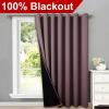 imageNICETOWN Total Shade Patio Door Curtain HeavyDuty Full Light Shading Sliding Door Drape Room Divider Curtain Vertical Blinds for Window1 Panel 70 inches Wide x 63 inches Long GrayDry Rose
