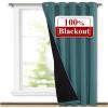 imageNICETOWN Total Shade Patio Door Curtain HeavyDuty Full Light Shading Sliding Door Drape Room Divider Curtain Vertical Blinds for Window1 Panel 70 inches Wide x 63 inches Long GraySea Teal