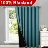 imageNICETOWN Total Shade Patio Door Curtain HeavyDuty Full Light Shading Sliding Door Drape Room Divider Curtain Vertical Blinds for Window1 Panel 70 inches Wide x 63 inches Long GrayPeacock Teal