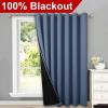 imageNICETOWN Total Shade Patio Door Curtain HeavyDuty Full Light Shading Sliding Door Drape Room Divider Curtain Vertical Blinds for Window1 Panel 70 inches Wide x 63 inches Long GrayStone Blue