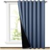 imageNICETOWN Total Shade Patio Door Curtain HeavyDuty Full Light Shading Sliding Door Drape Room Divider Curtain Vertical Blinds for Window1 Panel 70 inches Wide x 63 inches Long GrayStone Blue