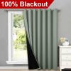 imageNICETOWN Total Shade Patio Door Curtain HeavyDuty Full Light Shading Sliding Door Drape Room Divider Curtain Vertical Blinds for Window1 Panel 70 inches Wide x 63 inches Long GrayGreyish Green
